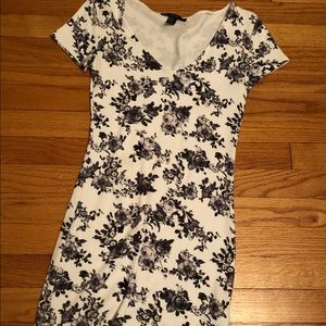 White and dark grey floral dress from Forever 21